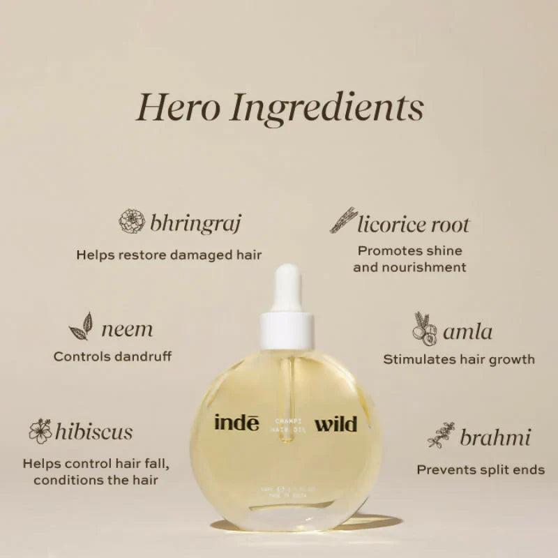 Indē Wild Champi Hair Oil with Brahmi, Amla and Bhringraj -50ml image 4