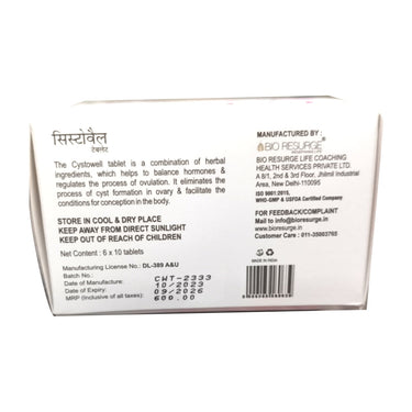 Bio Resurge Cystowell for management of PCOD and hormonal imbalance - 60 Tabets image 3