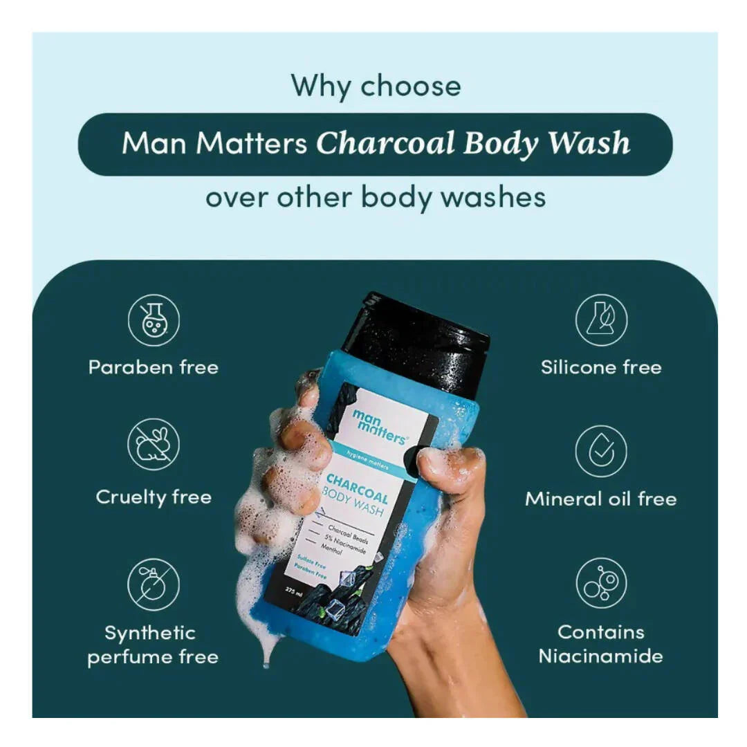 Man Matters Charcoal Body Wash -250 ml image 4