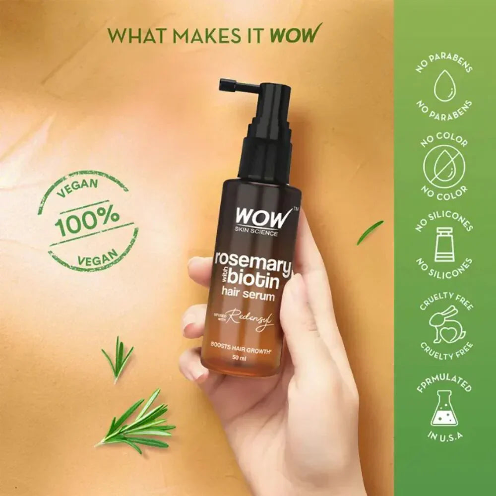 Wow Life Science Rosemary With Biotin Hair Serum -50 ml image 4