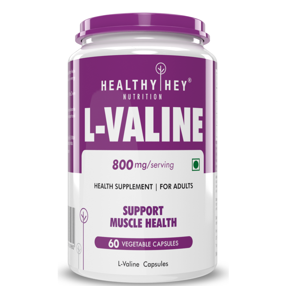 Healthyhey L-Valine- 60 Vegetable Capsules image 1