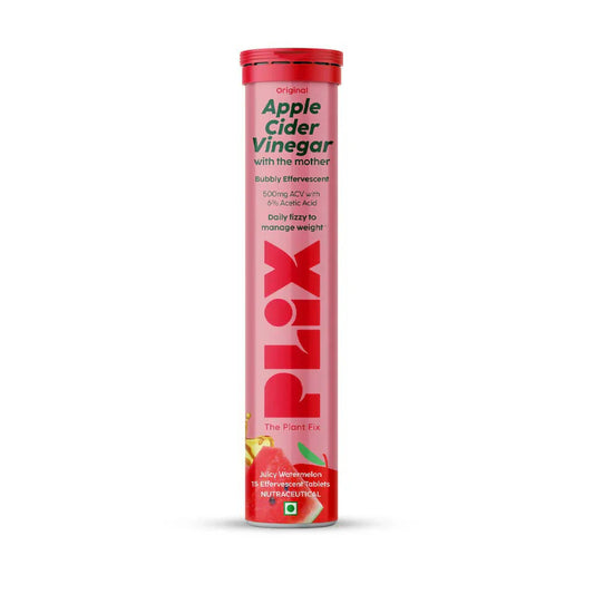 PLIX The Plant Fix Apple Cider Vinegar Effervescent Tablet Juicy Watermelon -15 tabs image 1