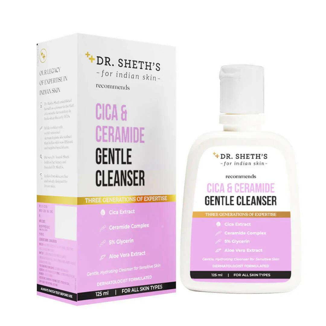 Dr. Sheth's Cica & Ceramide Gentle Cleanser Hydrating Face Wash For Normal, Dry & Sensitive Skin -125 ml image 1