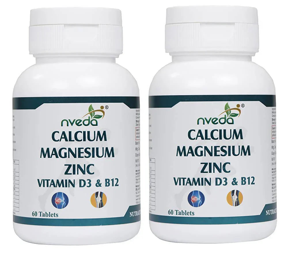 Nveda Calcium Magnesium Zinc Vitamin D3 & B12 Tablets -60 tabs - Pack of 1 image 2