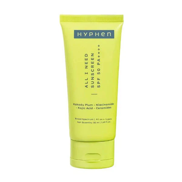 Hyphen All I Need Sunscreen SPF 50 PA++++, UV Rays & Blue Light Protection & Moisturization - 50 ml image 1