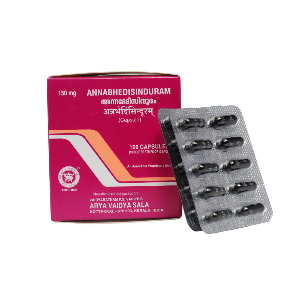 Kottakkal Arya Vaidyasala Annabhedi Sinduram Capsule - 100 Caps image 4