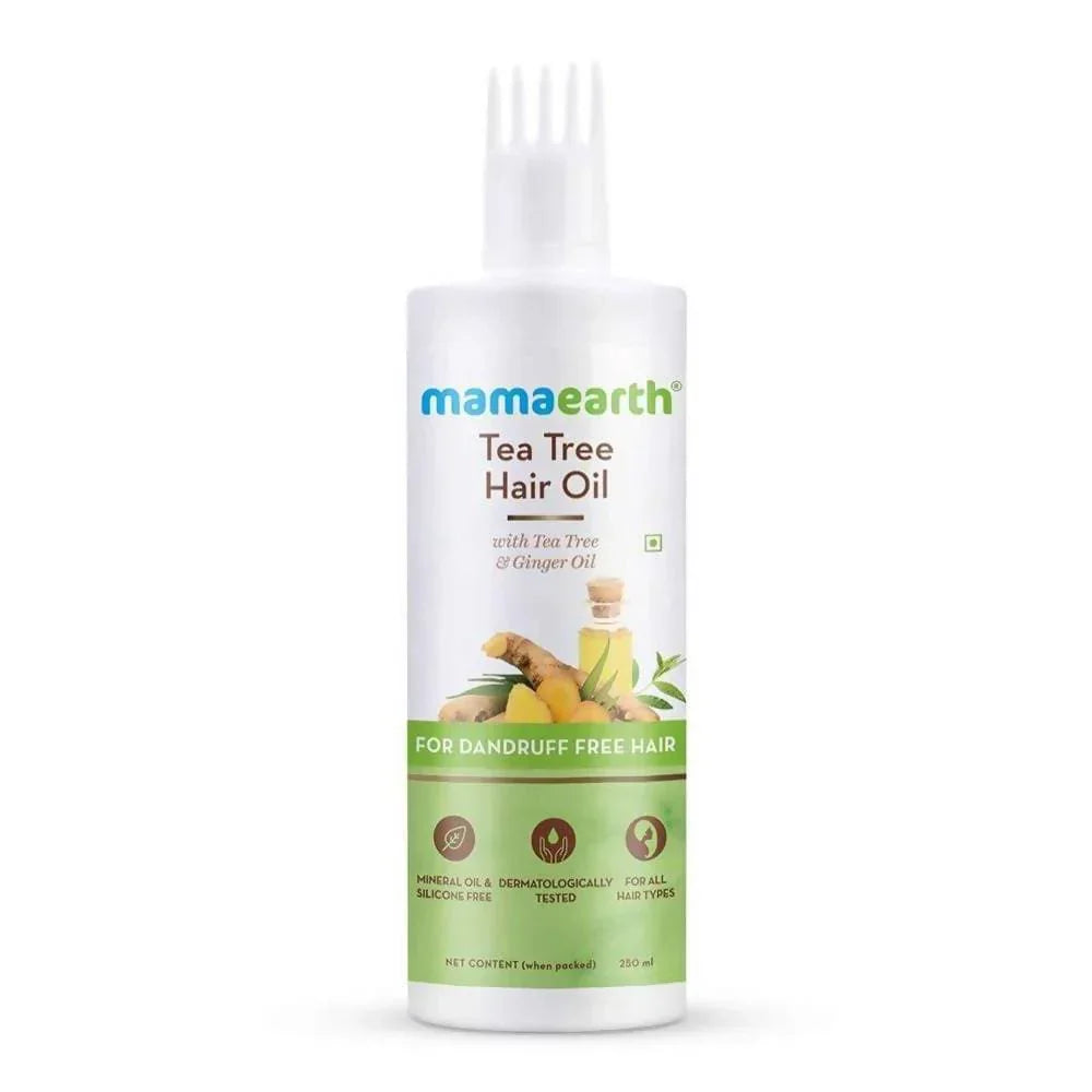 Mamaearth Tea Tree Anti Dandruff Shampoo + Hair Oil For Dandruff Free Hair Combo -250 image 3