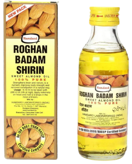 Hamdard Roghan Badam Shirin Sweet Almond Oil -50 ml image 1