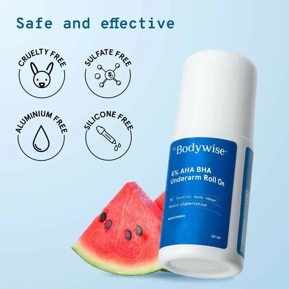 Be Bodywise 4% AHA BHA Underarm Roll On - Watermelon -50 ml image 2