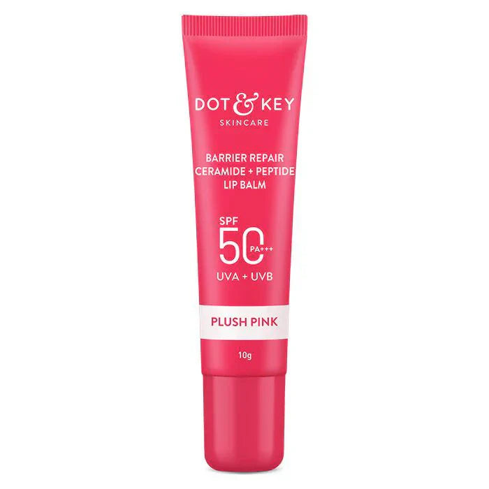 Dot & Key Barrier Repair Ceramide & Peptide SPF 50 Lip Balm - Plush Pink, UVA+UVB -10 gm image 1
