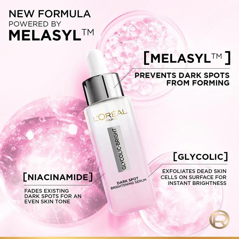 L'Oreal Paris Glycolic Bright 8% [Melasyl + Niacinamide] Face Serum For Brightening Dark Spots image 4