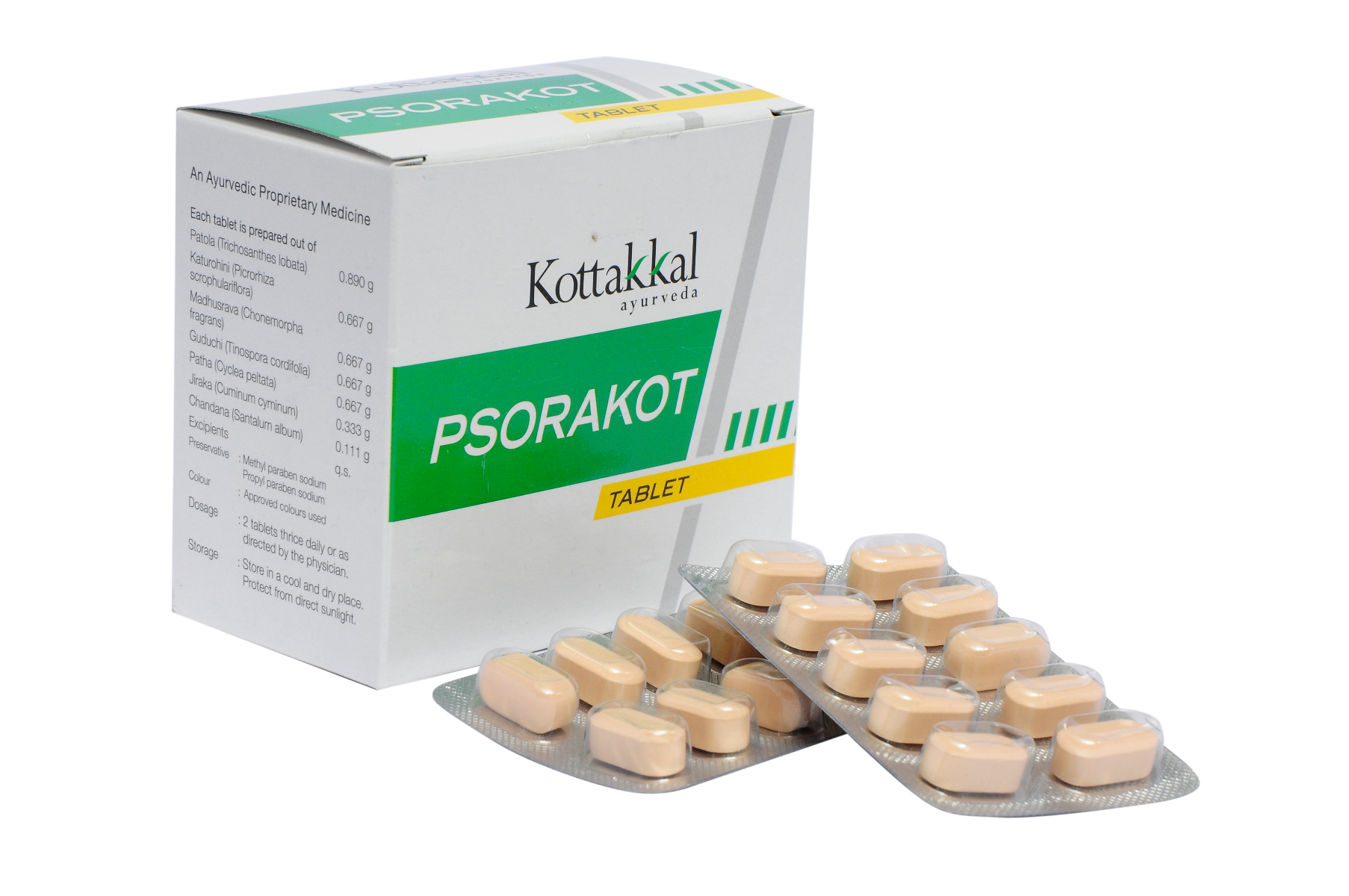 Kottakkal Arya Vaidyasala Psorakot Tablet - 100 Tabs image 2