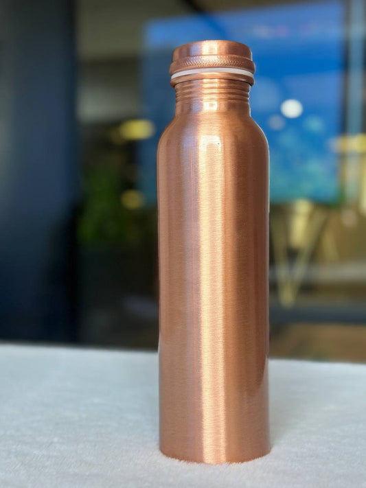 Plain Copper Water Bottle - 1 Ltr image 1
