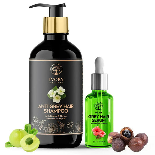 Ivory Natural Grey Hair Serum and Shampoo Combo image 1