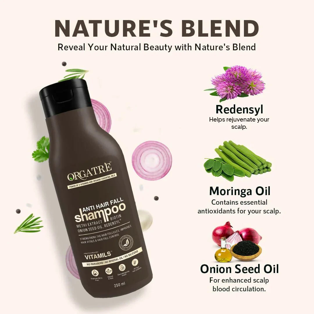 Orgatre Anti Hair Fall Shampoo For Hair Fall Dry & Frizzy Hairs -250 ml image 3