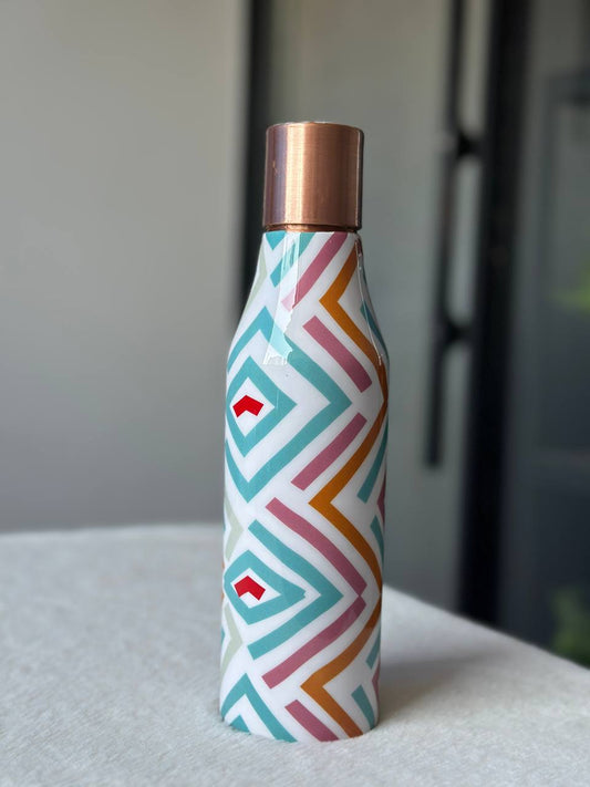 White Wine Copper Water Bottle - 1 Ltr image 1