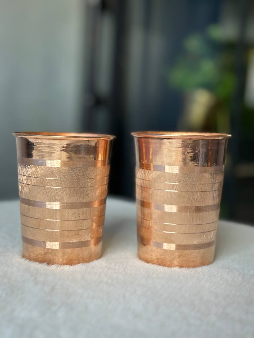 Copper silver touch water glass - 300ml -  Pack of 2 image 2