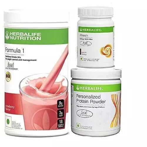 Herbal Formula 1 Combo of Strawberry Shake + Protein Powder 200g & Afresh Lemon image 1